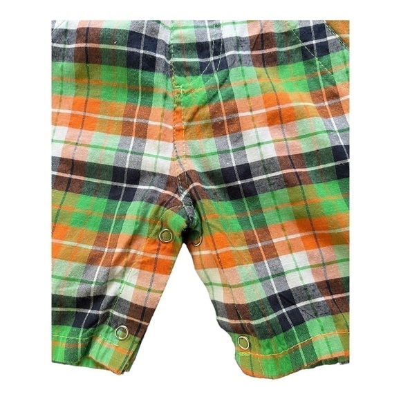 Swiggies plaid overall embroidered alligator snaps/buttons Boys 18 Months - Picture 8 of 9